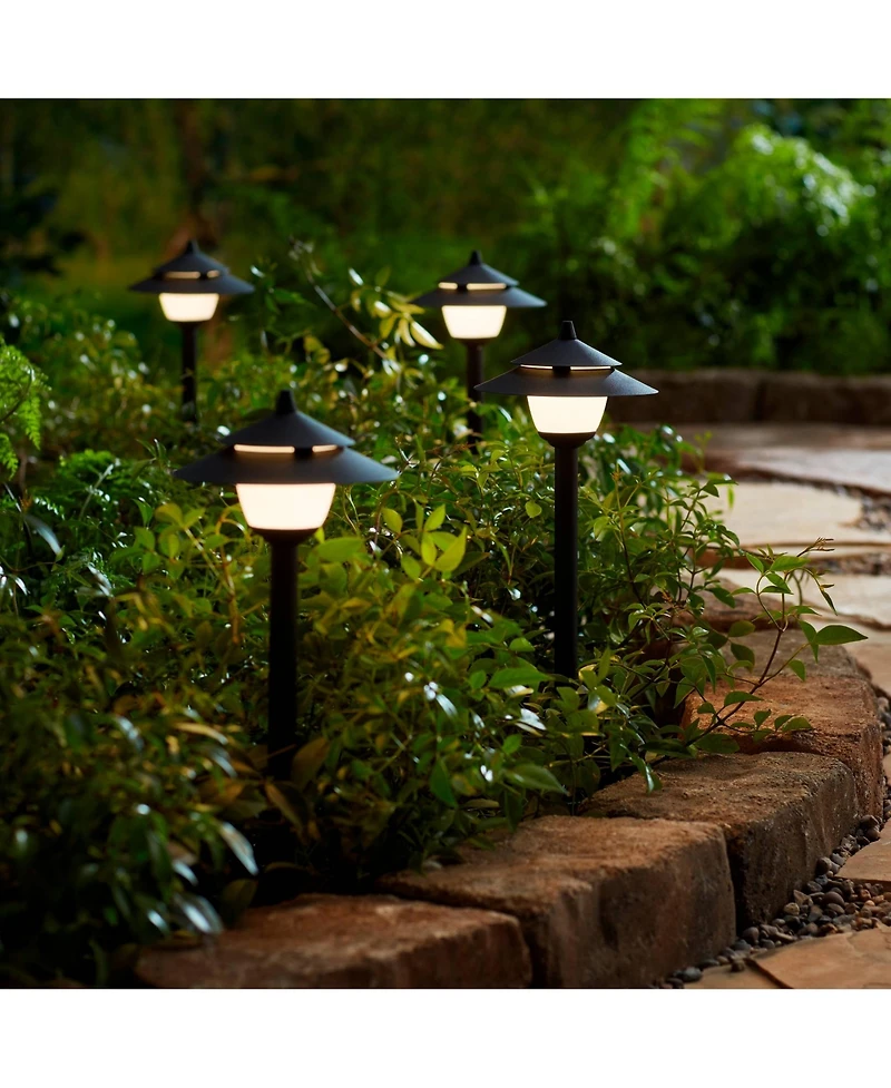 John Timberland Pollack 15" High Modern Outdoor Landscape Path Lights Porch House Set of 2 Led Bulb