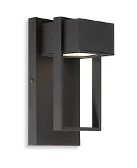 Possini Euro Design Pavel Modern Outdoor Wall Light Fixtures Set of 2 Metal Led Downlight 9 1/2" for Post Exterior Barn