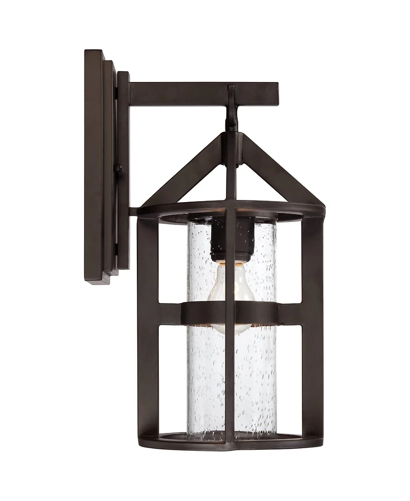 John Timberland Argentine Rustic Farmhouse Outdoor Wall Light Fixtures Set of 2 Bronze 17" Clear Seedy Glass for Post Exterior Barn Deck