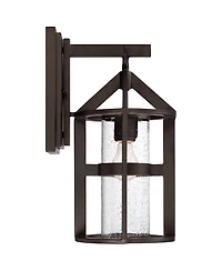 John Timberland Argentine Rustic Farmhouse Outdoor Wall Light Fixtures Set of 2 Bronze 17" Clear Seedy Glass for Post Exterior Barn Deck