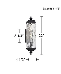 John Timberland Valentino 22" High Modern Outdoor Wall Light Fixture Mount Porch House Weatherproof Metal Water Glass Shade
