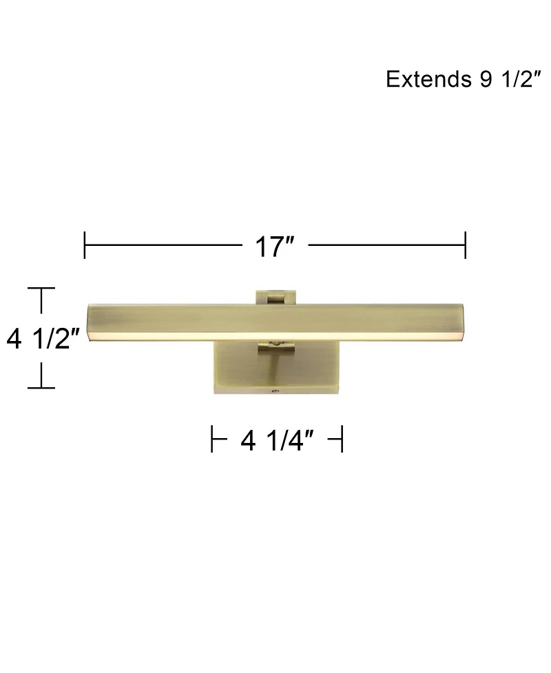 Possini Euro Design Henry 17" High Modern Picture Wall Lamp Light Fixture Mount Living Room Indoor Led Antique Brass