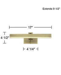 Possini Euro Design Henry 17" High Modern Picture Wall Lamp Light Fixture Mount Living Room Indoor Led Antique Brass