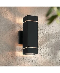 Possini Euro Design Skyridge 11 3/4" High Mid Century Modern Outdoor Wall Light Fixture Mount Porch House Up-Down