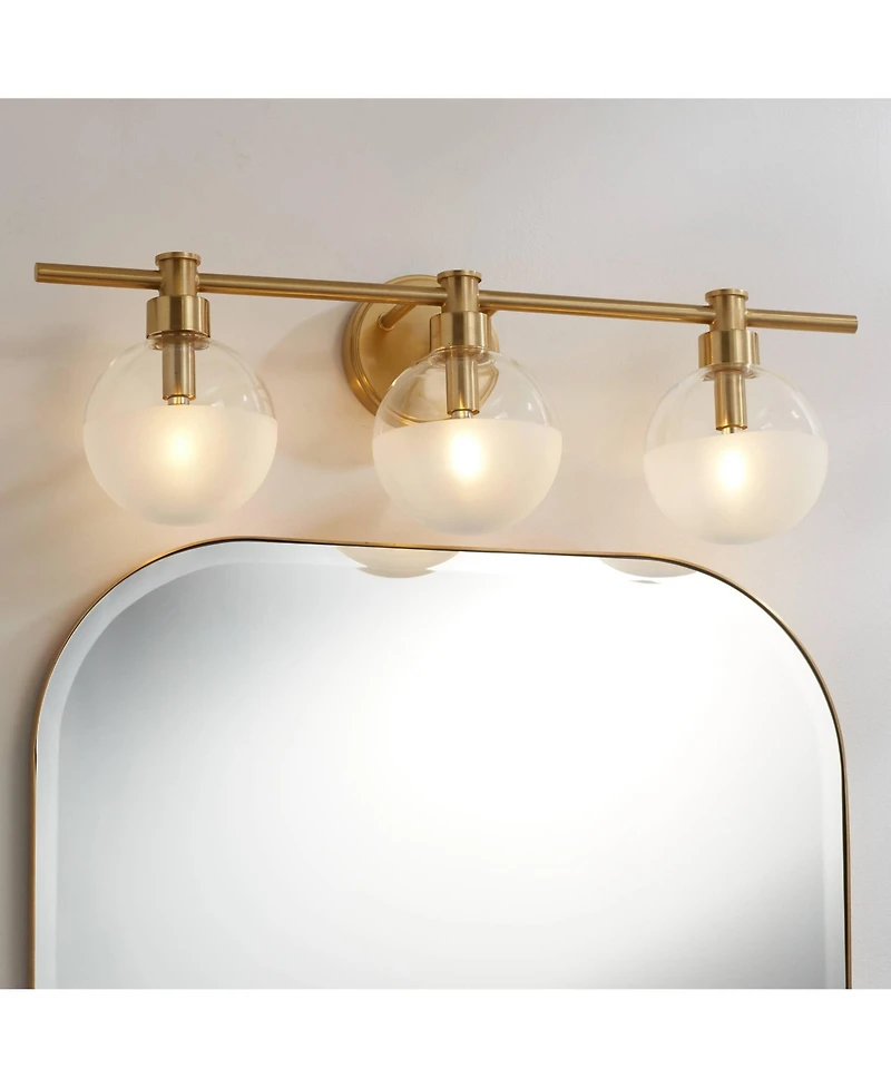 Possini Euro Design Possini Euro Leggio 27" Wide Warm Brass 3-Light Bath Light