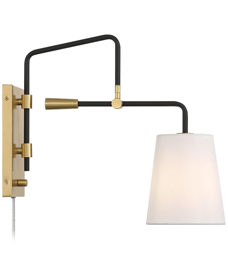 Possini Euro Design Possini Euro Azune 17"H Antique Brass Swing Arm Plug-In Wall Lamp