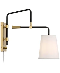 Possini Euro Design Possini Euro Azune 17"H Antique Brass Swing Arm Plug-In Wall Lamp