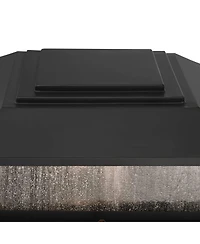 John Timberland Gregor 6" High Modern Outdoor Pier Mount Light Fixture Porch House Set of 2 Weatherproof Black Seeded Glass Shade