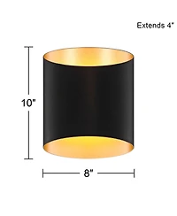 Possini Euro Design Everard 10" High Modern Outdoor Wall Light Fixture Mount Porch House Exterior Set of 2 Led Bulb