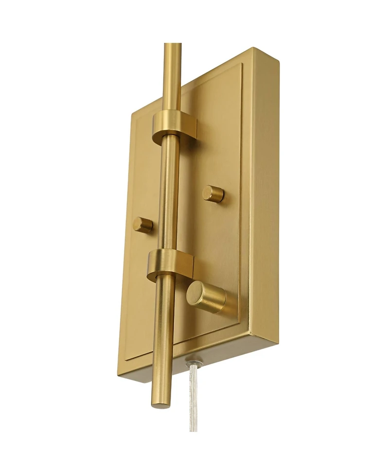 Possini Euro Design Possini Euro Lilith 13 1/2" High Antique Brass Plug-In Wall Light