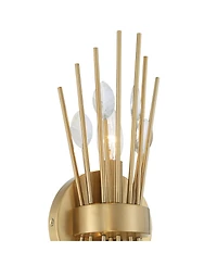 Possini Euro Design Possini Euro Janae 17" High Warm Brass Starburst 2-Light Wall Sconce