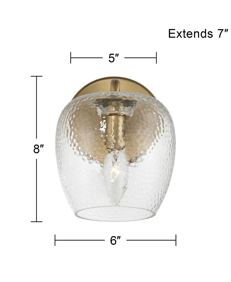 Possini Euro Design Possini Euro Mabel 8" High Aged Brass Water Glass Wall Sconce