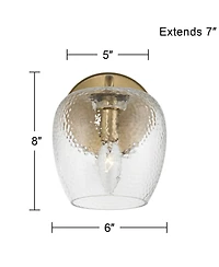 Possini Euro Design Possini Euro Mabel 8" High Aged Brass Water Glass Wall Sconce