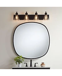 Possini Euro Design Bath Kit: Possini Euro Cindy Bath Light with Uttermost Webster Wall Mirror