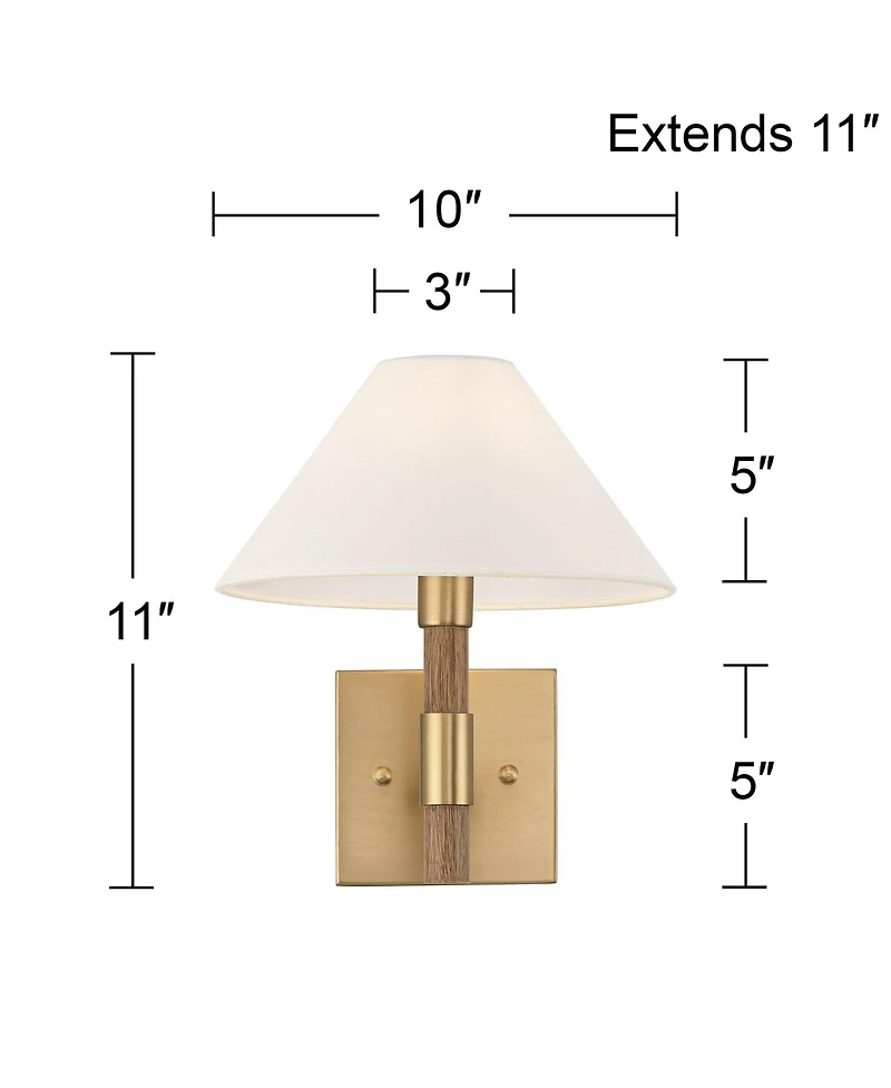 Possini Euro Design Possini Euro Conrad 11"H Brushed Champagne Wood Wall Sconce Set of 2