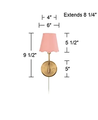 Possini Euro Design Ophelia 9 1/2"H Warm Brass Plug-In Wall Sconce with Scallop Shade