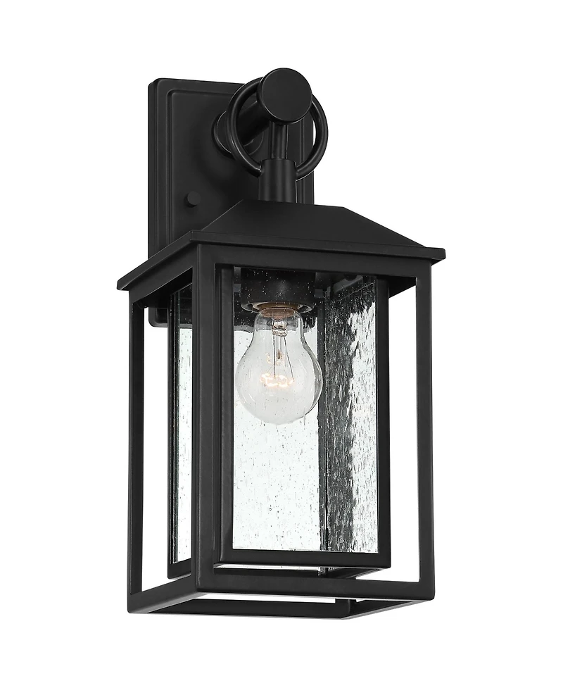 John Timberland Franklin Iron Works Califa Mission Outdoor Wall Light Fixture Metal 15 1/4" Clear Seedy Glass