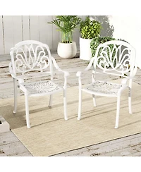 Gouun Cast Aluminum Outdoor Dining Chairs Set of 2