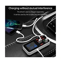Artudatech 40W 8-Port Car Charger with PD20W Fast Charging and Digital Display