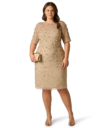 Adrianna Papell Plus Embellished Sheath Dress