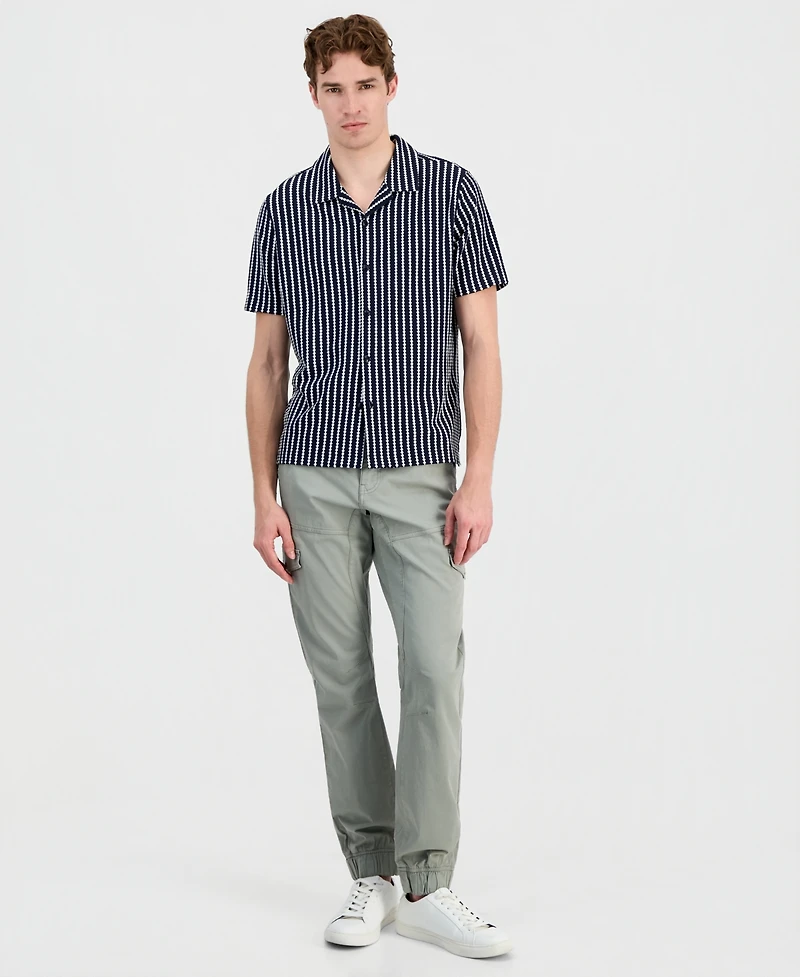 Guess Men's Rafa Jacquard Knit Short-Sleeve Shirt