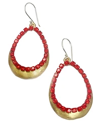 Michael Gabriel Designs Golden Red Crystal Drop Earrings