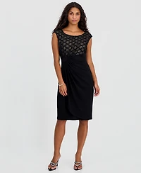 Connected Petite Embellished Empire-Waist Dress