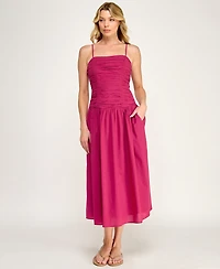 Row A Women's Gathered-Bodice Fit & Flare Dress