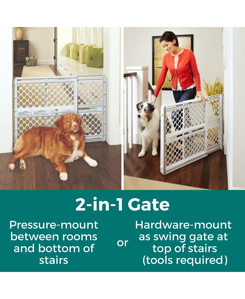 Aronkl Universal Pet Gate 26-42 Wide Tall Plastic Swing Pressure Hardware Mount