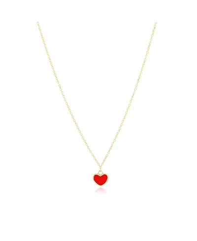 The Lovery Mini Red Single Heart Necklace 14K Gold