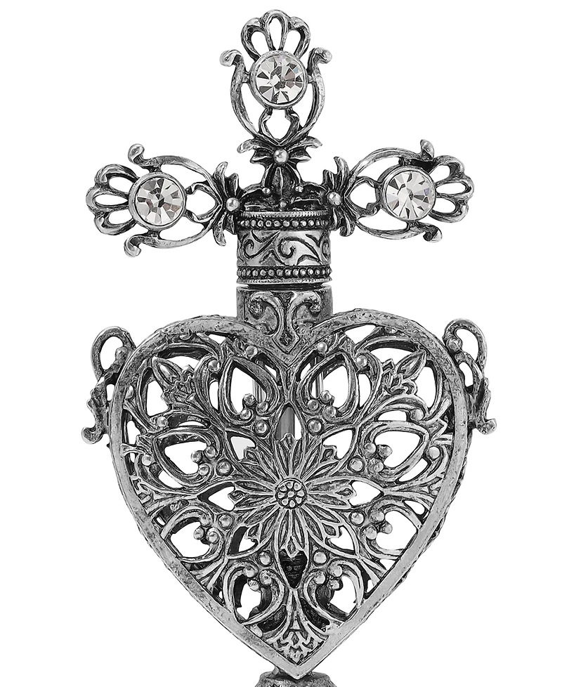 Symbols of Faith Pewter Heart Perfume Bottle