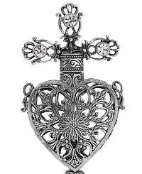 Symbols of Faith Pewter Heart Perfume Bottle