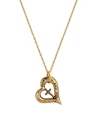 Symbols of Faith Gold-Tone Heart Cross 18" Necklace
