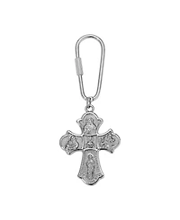 Symbols of Faith Silver Tone Botonee Cross Key Chain