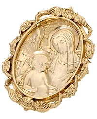 Symbols of Faith Gold Tone Virgin Mary Child Oval Pin