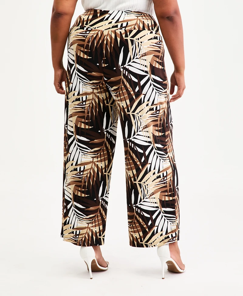 Anne Klein Plus High-Rise Pull-On Wide-Leg Pants