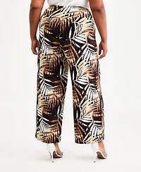 Anne Klein Plus High-Rise Pull-On Wide-Leg Pants