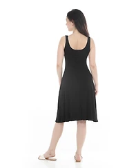 White Mark Women's Twist Front Built Skirt Maxi Dress