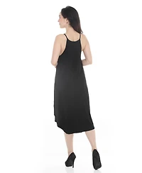 White Mark Women's Halter Neck Swing Midi Dress