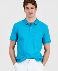 Club Room Men's Solid Jersey Polo with Pocket, Created for Macy's