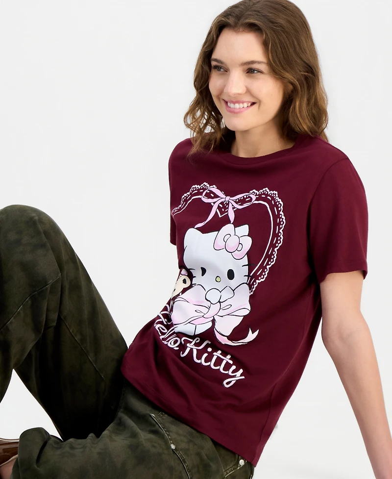 Grayson Threads, The Label Juniors' Hello Kitty Bow Graphic-Print Tee