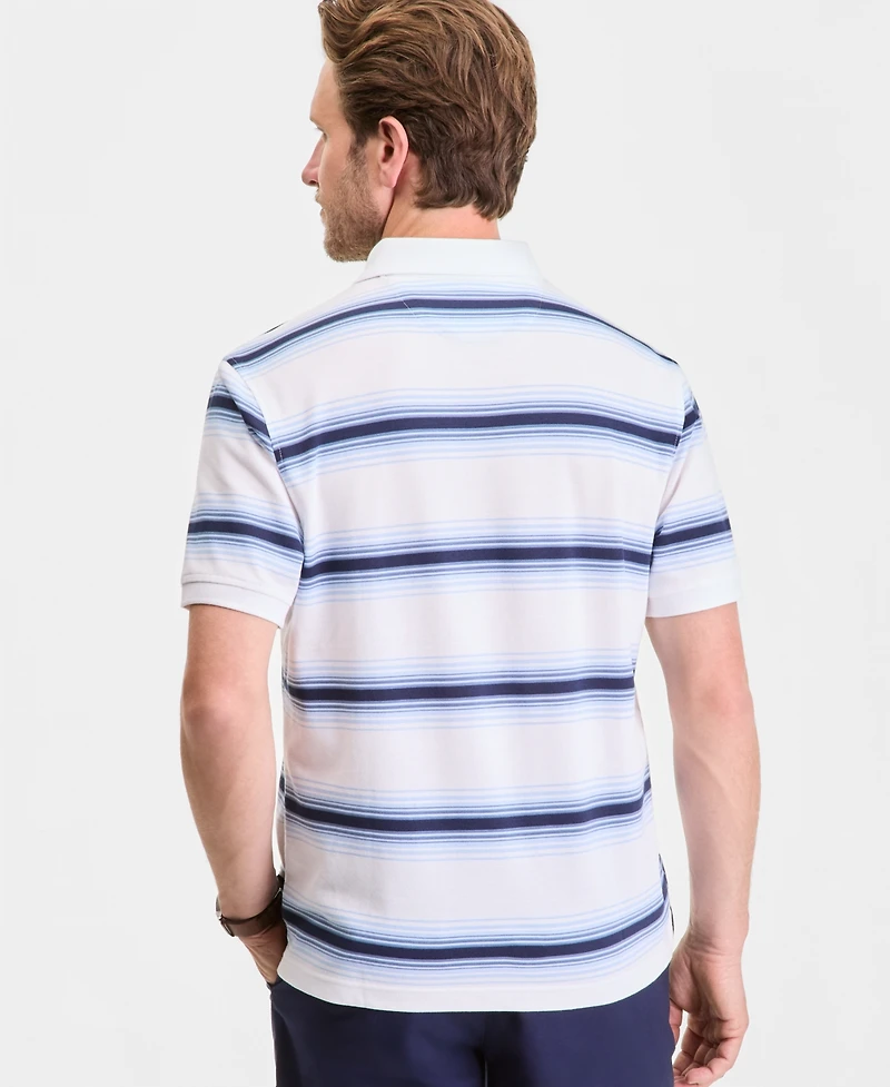 Club Room Men's Team Stripe Pique Polo Shirt, Exclusively at Macy's