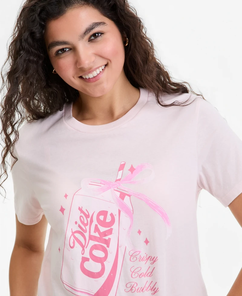 Coca-Cola Juniors' Diet Coke Bow Graphic-Print Tee