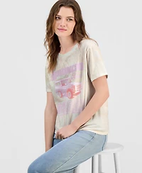Love Tribe Juniors' Bronco Camo Graphic-Print Crewneck Tee