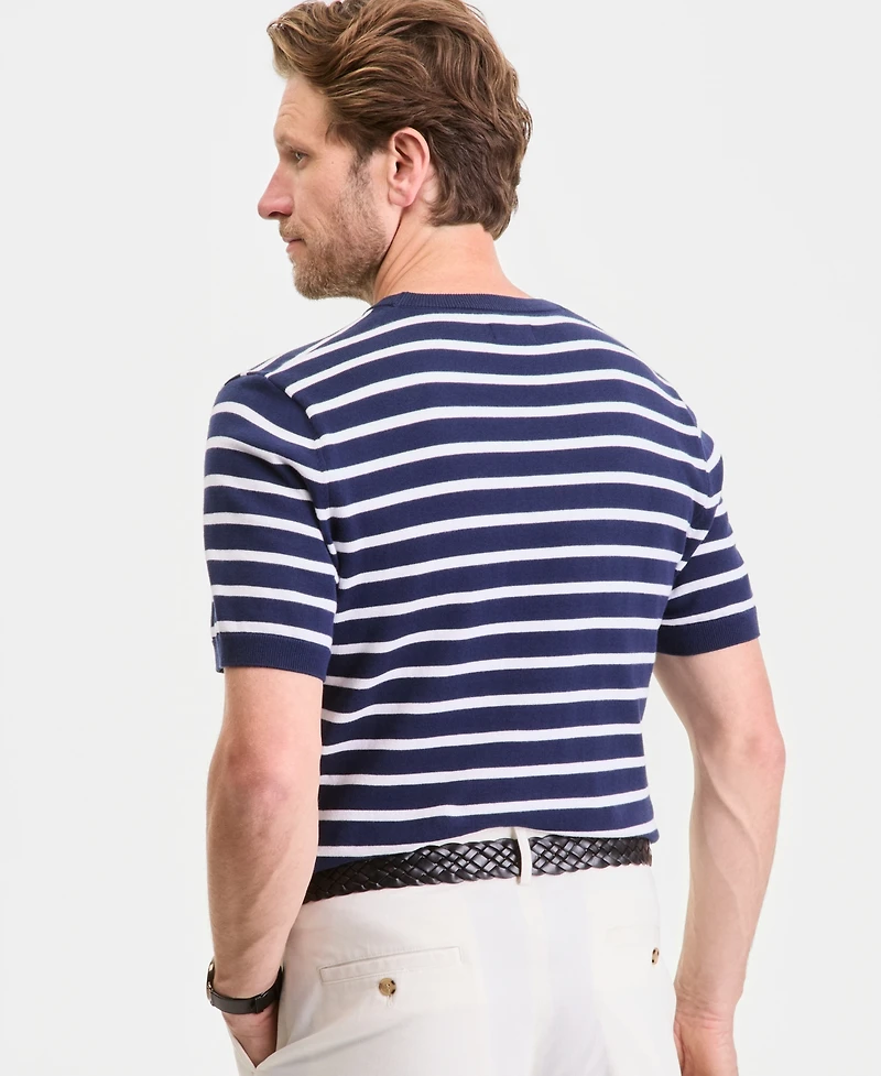 Club Room Men's Short-Sleeve Bengal Striped Cotton Sweater T-Shirt, Exclusively at Macy's