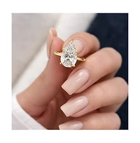 Dloria 2 ct. Pear-Cut Moissanite VVS1 Ring Gold Vermeil or Sterling Silver Isabella