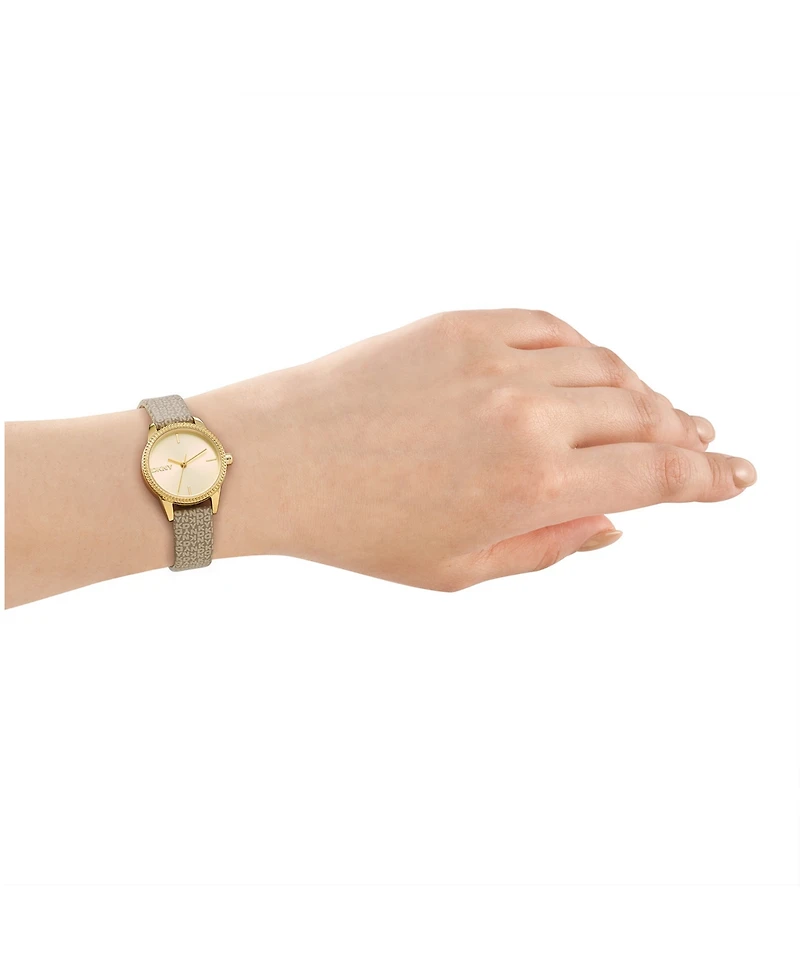 Dkny Women's Milanese Quartz Light Brown Polyurethane Strap Watch 26mm