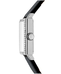 Dkny Women's Milanese Quartz Black Leather Strap Watch 24x31mm