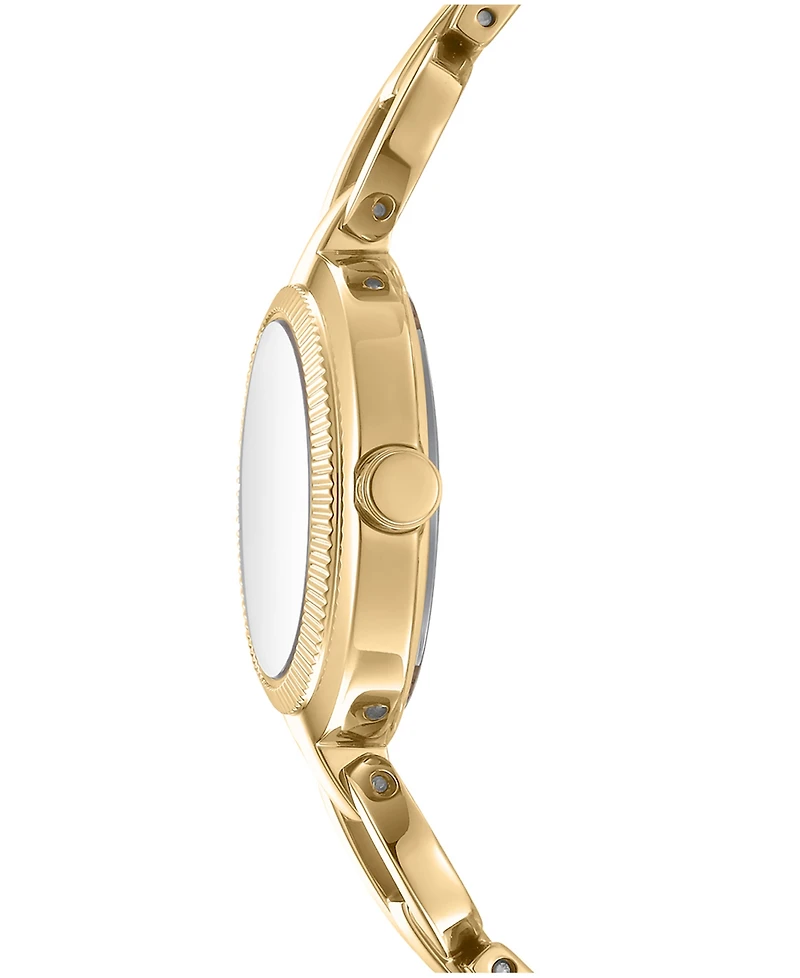 Dkny Women's Open Link Quartz Gold-Tone Stainless Steel Bracelet Watch 28mm