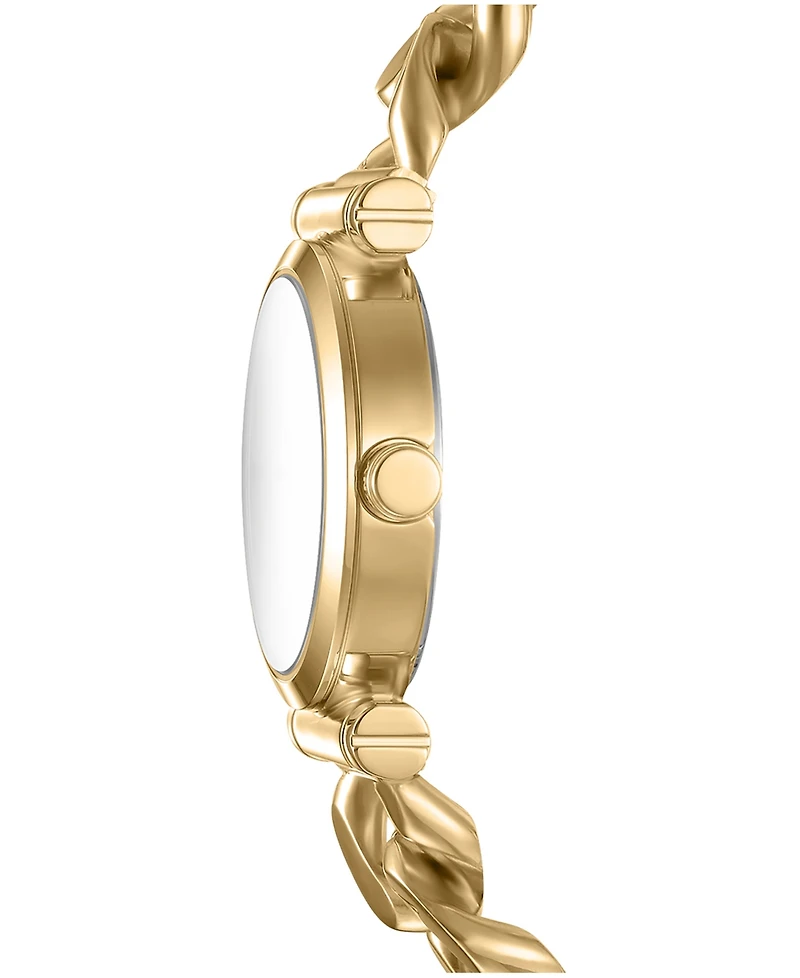 Dkny Women's Open Link Quartz Gold-Tone Stainless Steel Chain Bracelet Watch 28mm